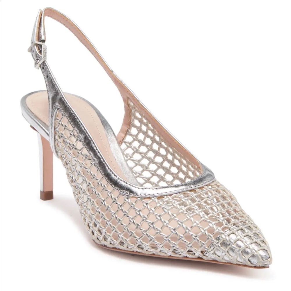 NWOB Schutz Mica Leather Mesh Slingback Pump